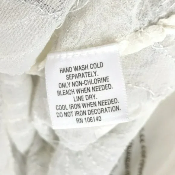 Bar III Embellished Sheer White Tank Blous… - Picture 8 of 10